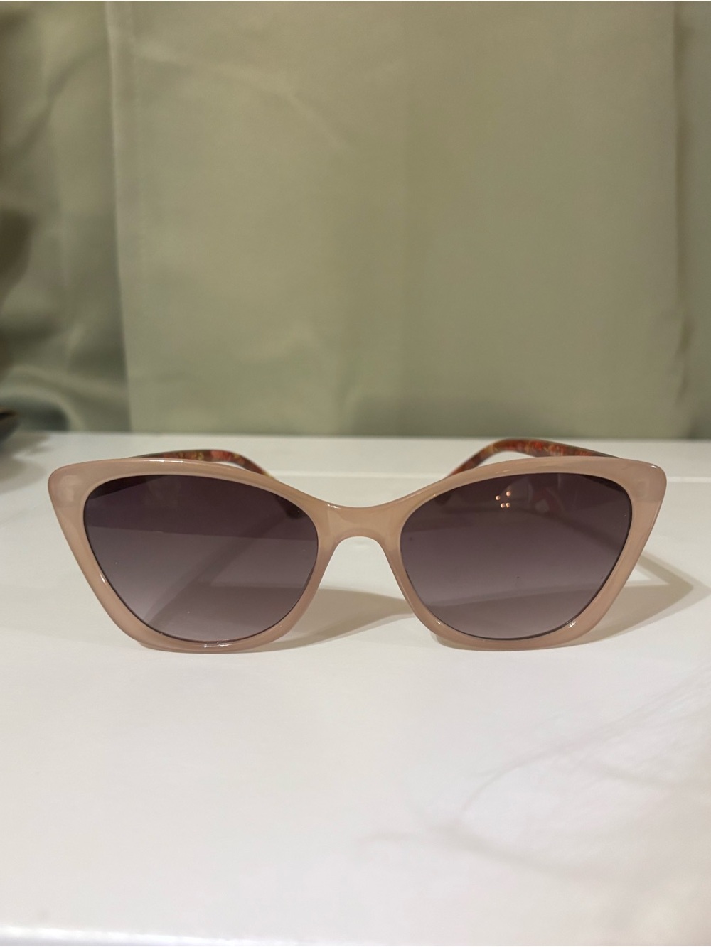Classic Cat-Eye Sunglasses in Nude Pink